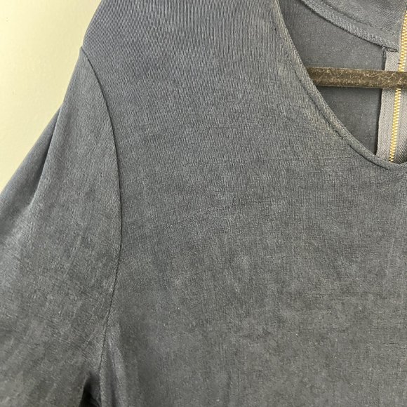 Chico's Travelers Navy Blue Dress w/Gold Braided Choker Neckline Size 3 - Picture 5 of 11